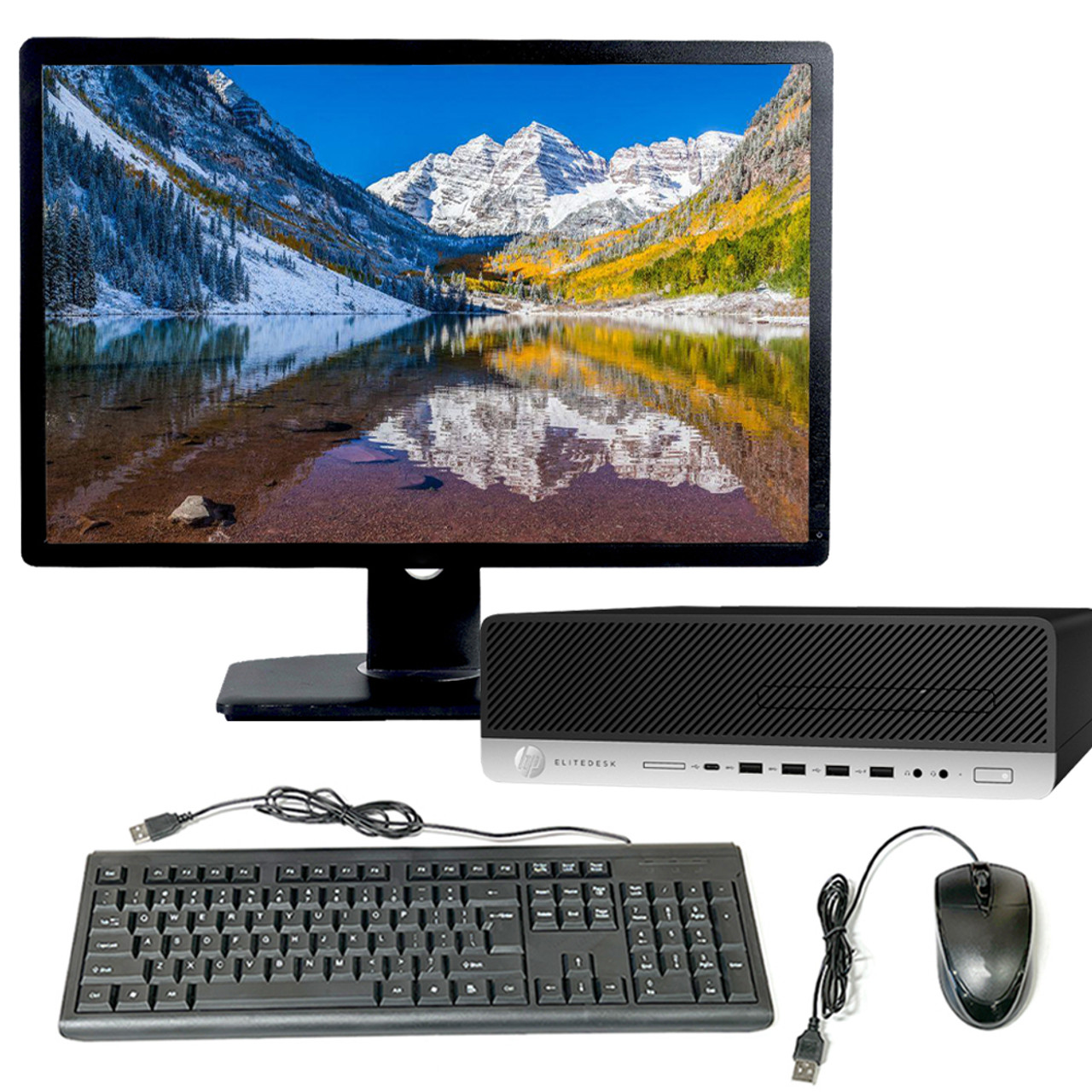 HP EliteDesk 800 G4 SFF Intel Core i7 8th Gen. Processor 16GB RAM 256GB SSD  22in Monitor Windows 11 Professional